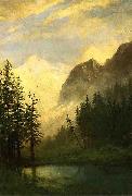 Albert Bierstadt Moonlit Landscape oil on canvas